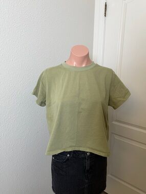 All : Row Casual Olive Green Crewneck Tee Sz L